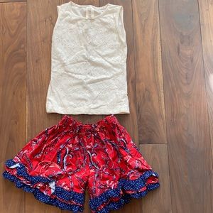 Two piece Persnickety shorts and tank top size 6